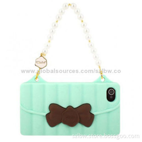 Handbag styles silicone case for iPhone 5 & 5S, we can print customer's artwork and company logo